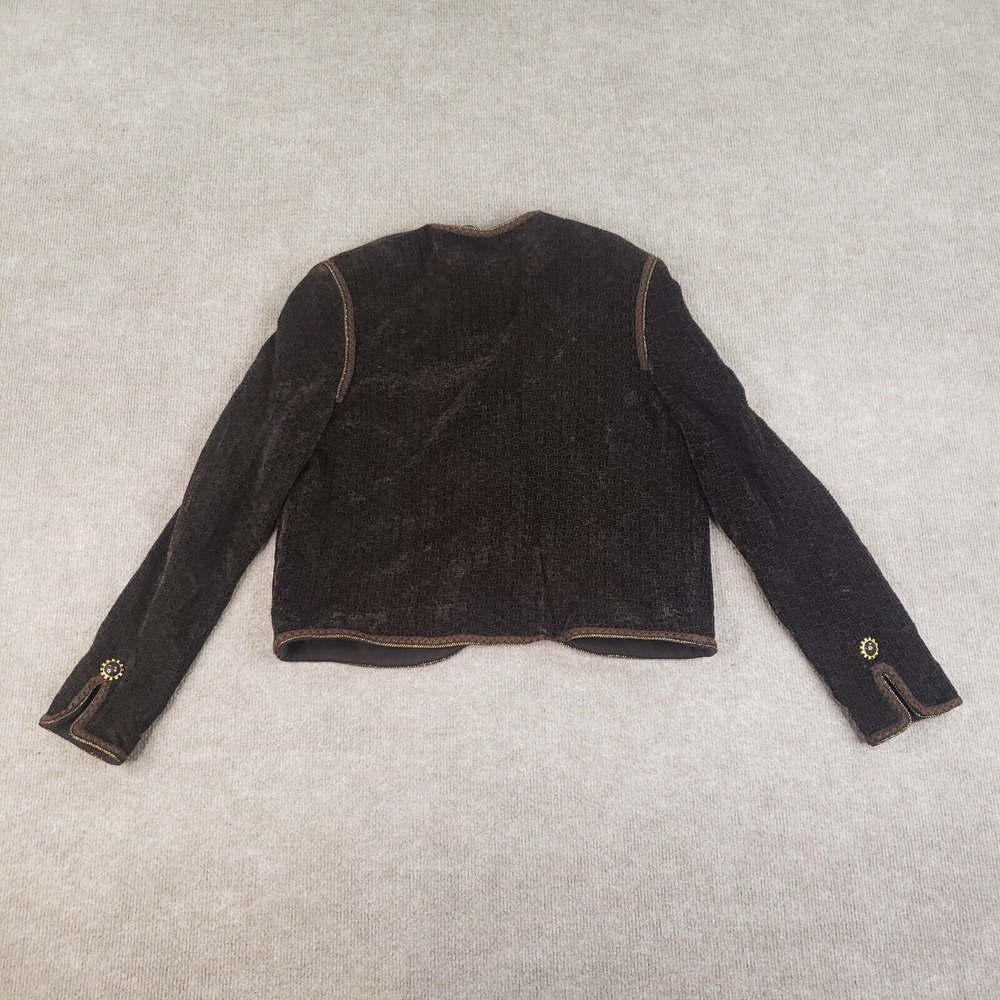 St. John Collection‎ Skirt Jacket Set Women 12 Brown Gold Button Luxury 2 Piece - Picture 8 of 16